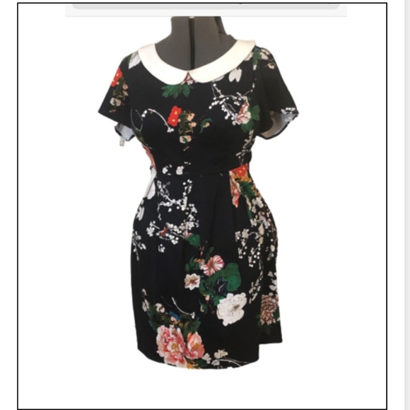 Sunny Girl Mod Cloth Navy Floral Dress Size 2X - Picture 3 of 7